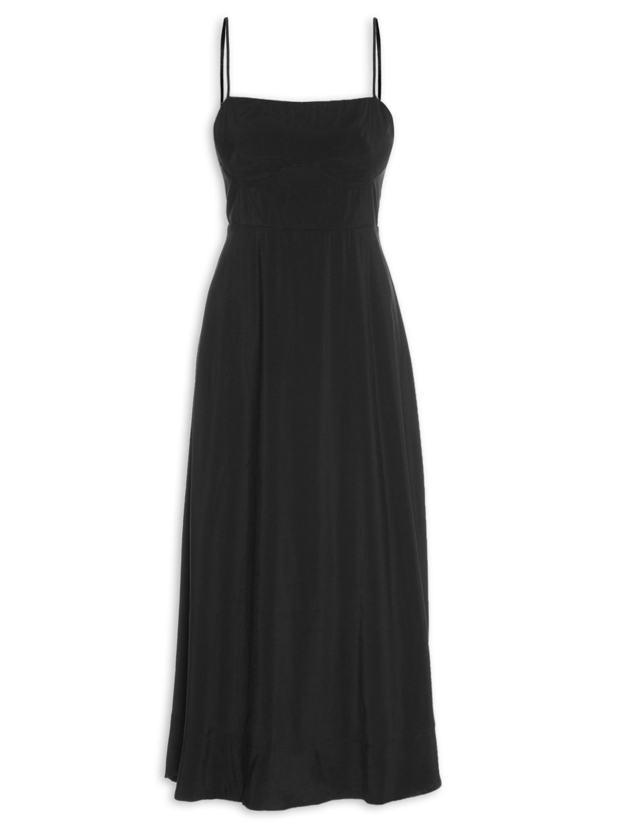 Vestido Alça Midi - Preto