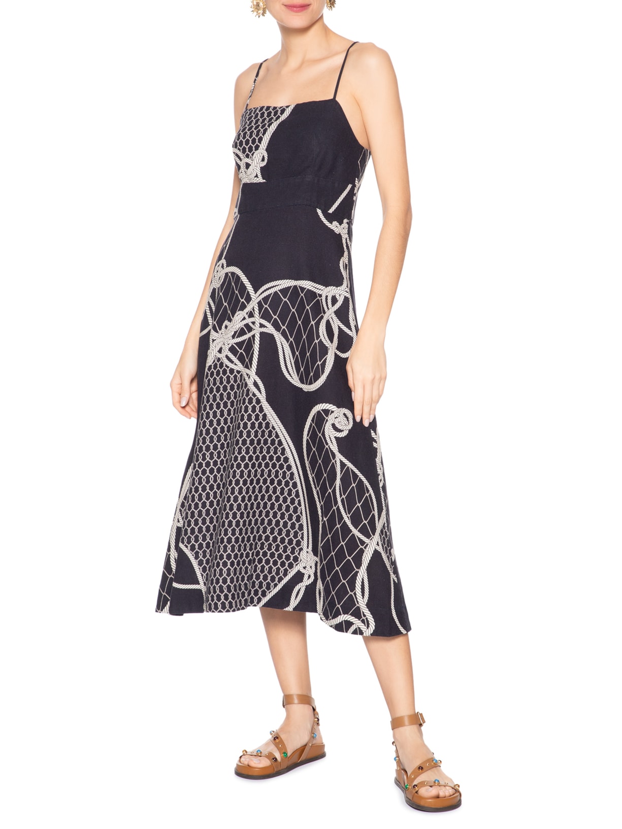 Vestido Alças Knot Blue Azul Osklen