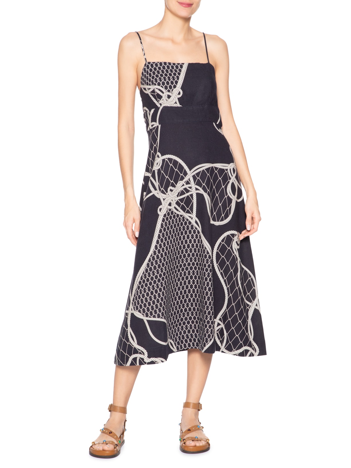 Vestido Alças Knot Blue Azul Osklen