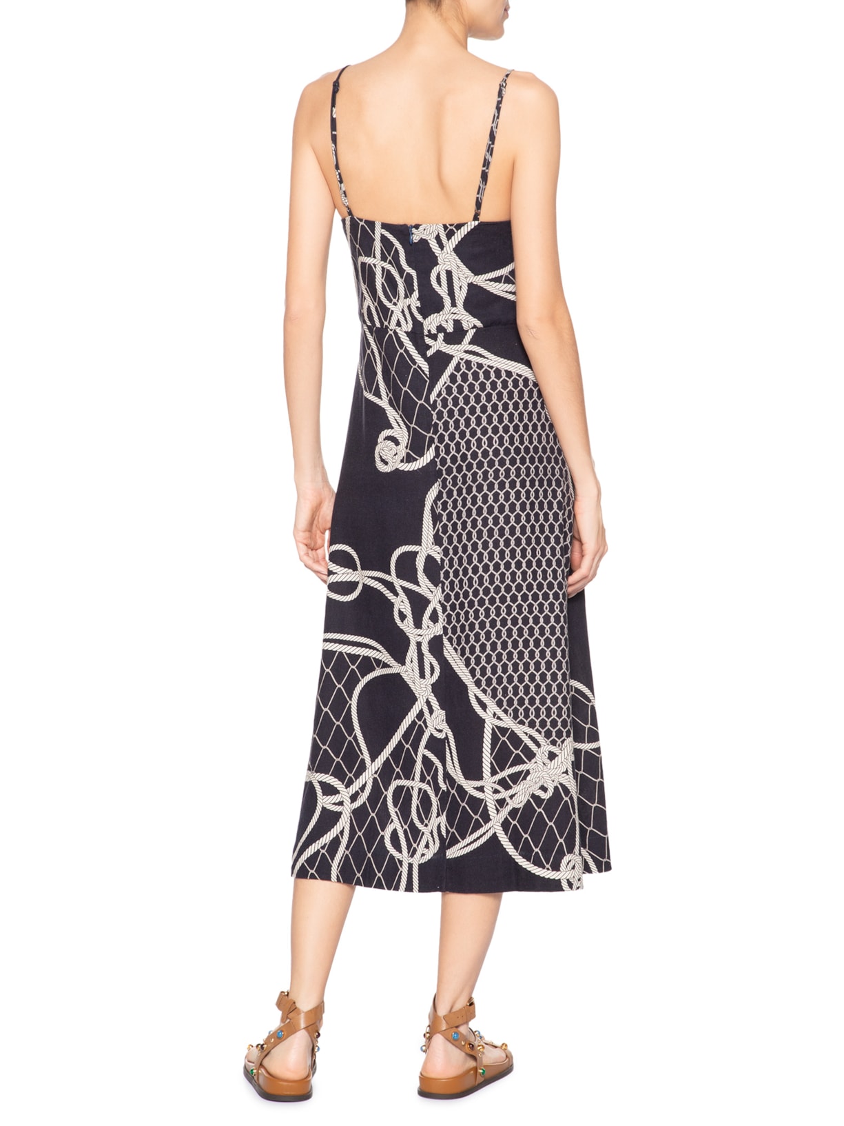 Vestido Alças Knot Blue Azul Osklen