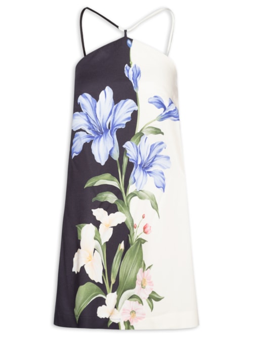 Vestido Alcinha Céu de Flor - Preto
