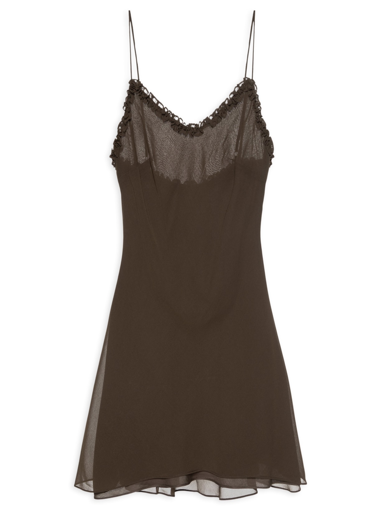 Vestido Alcinha Curto Marrom Farm