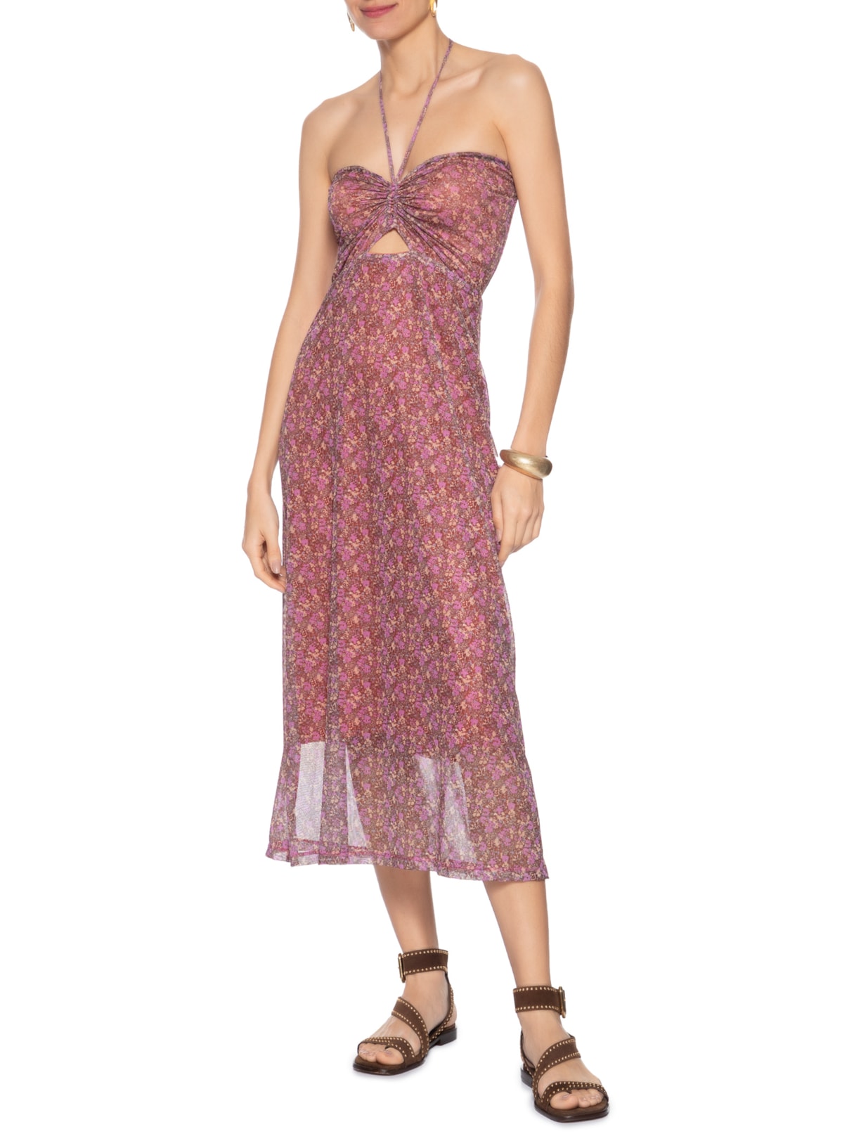 Vestido Alcinha Estampa Violet Roxo Maria Filó