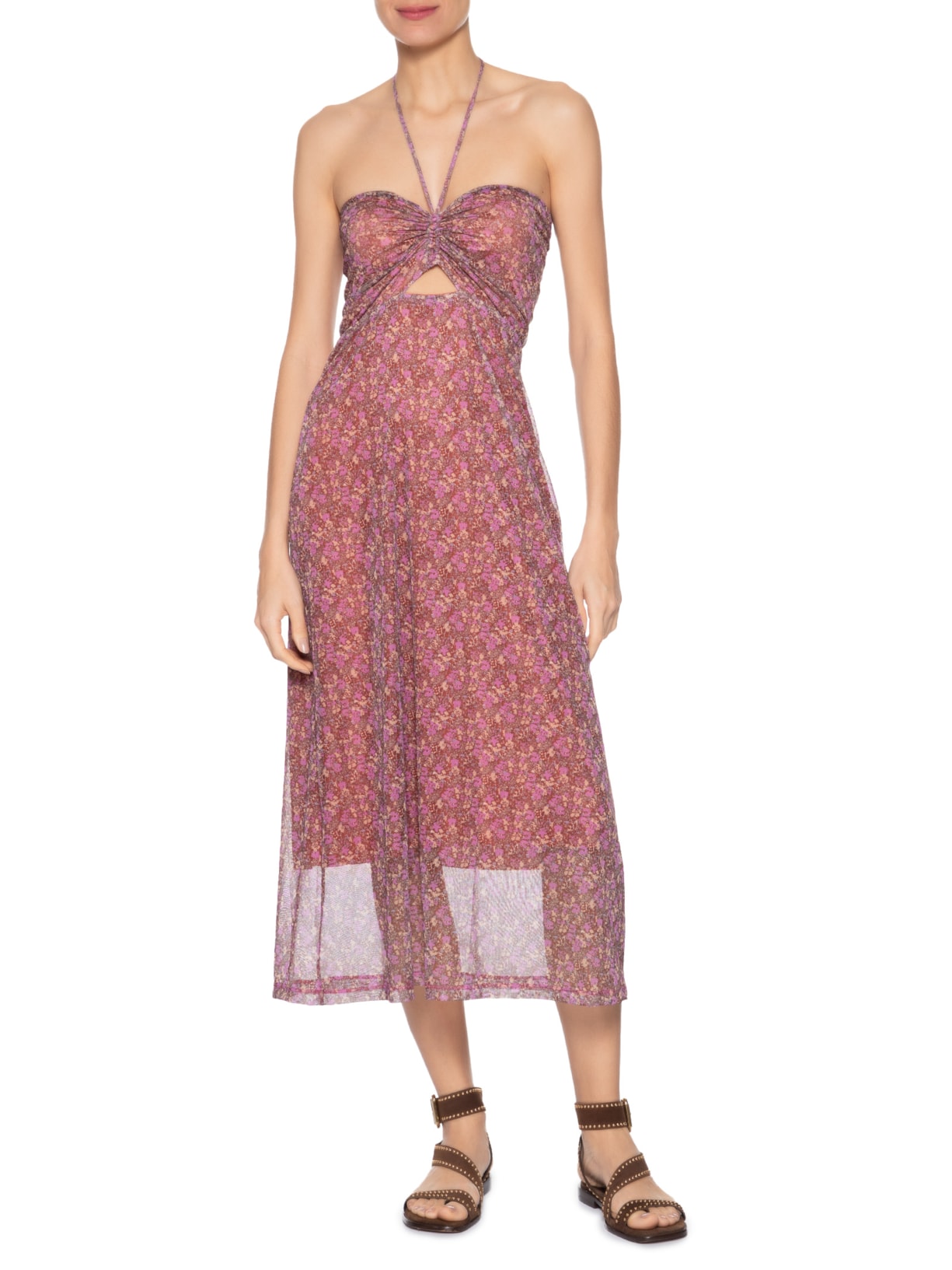 Vestido Alcinha Estampa Violet Roxo Maria Filó