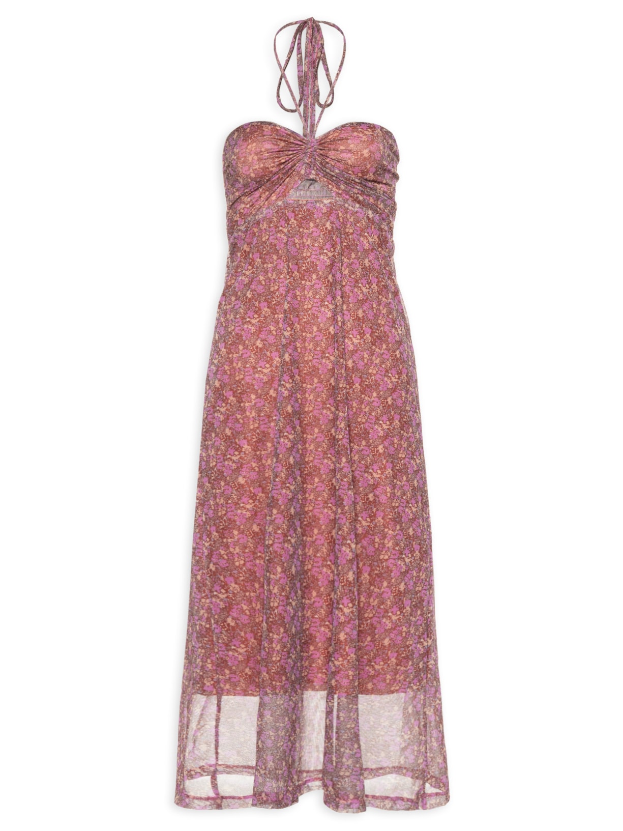 Vestido Alcinha Estampa Violet - Roxo