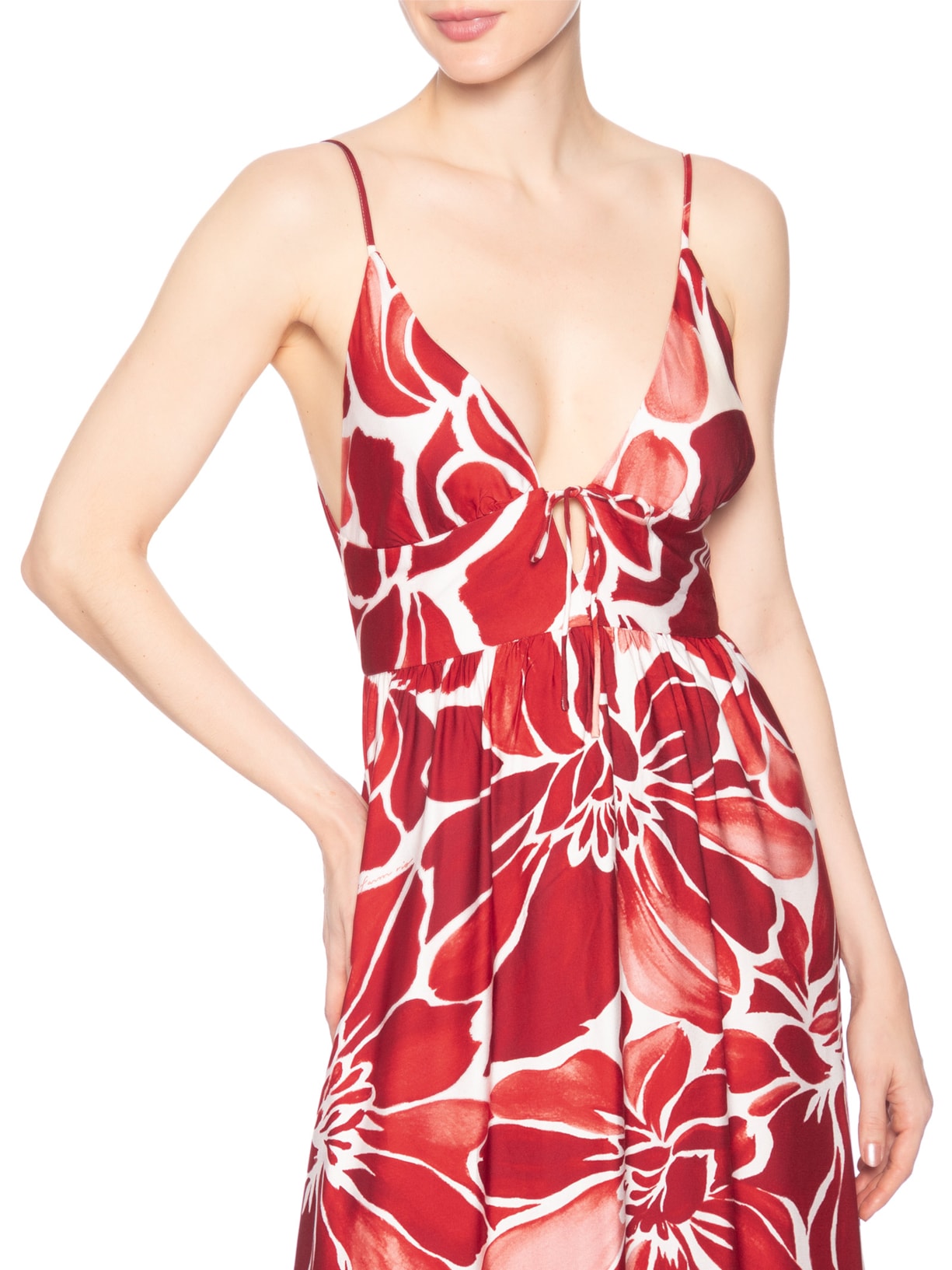 Vestido Alcinha Jardim de Amora Vermelho Farm