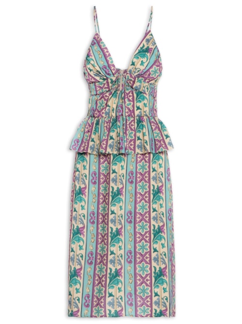Vestido Alcinha Peplum - Azul