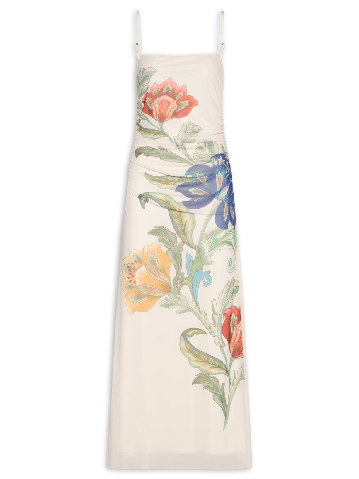 Vestido Alcinha Tule Floral Maite – Branco Farm