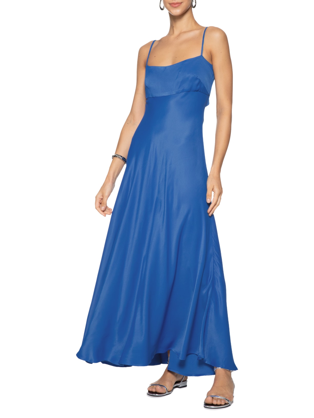 Vestido Alcinhas Decote Costas Azul Farm