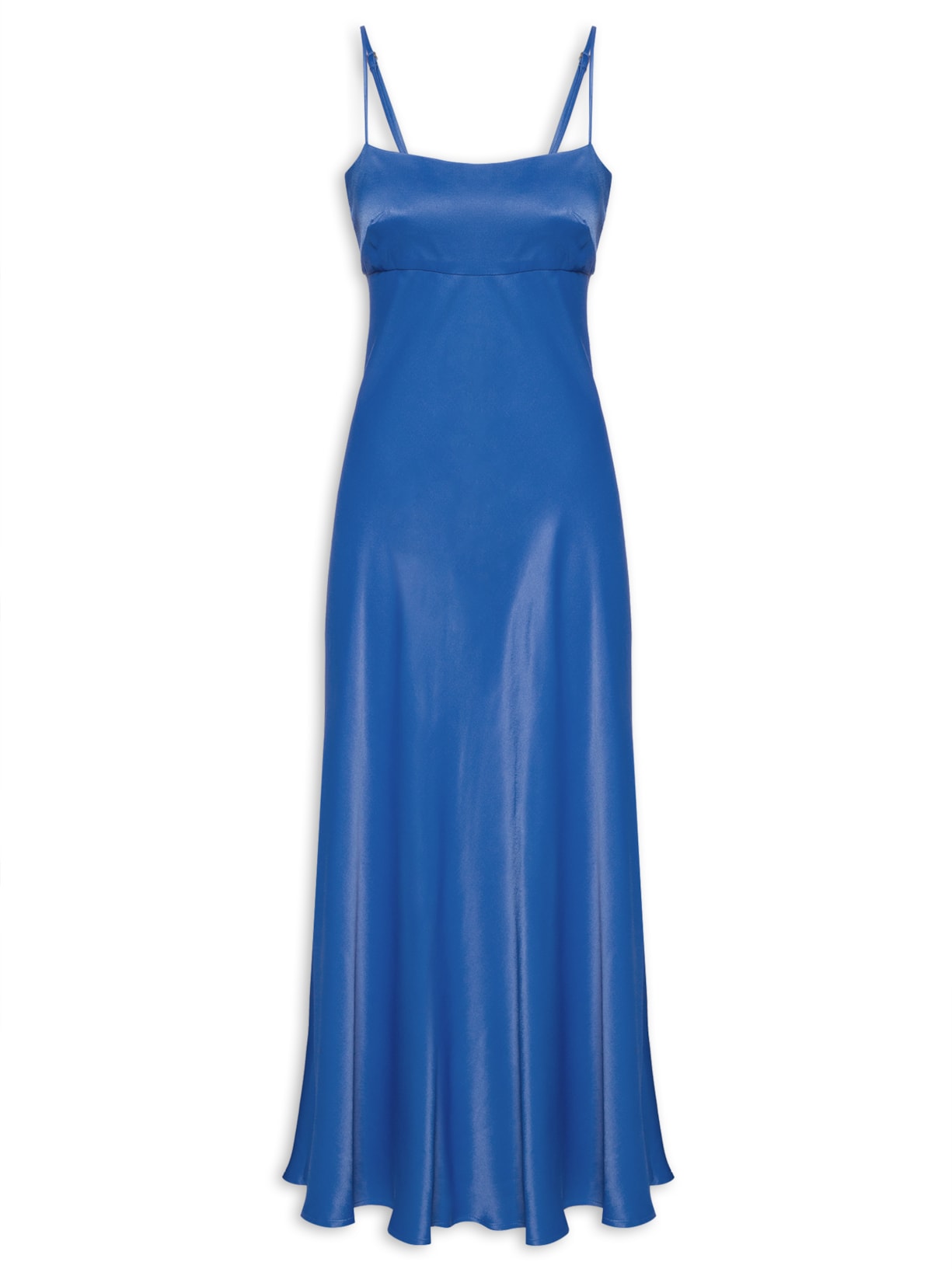 Vestido Alcinhas Decote Costas - Azul