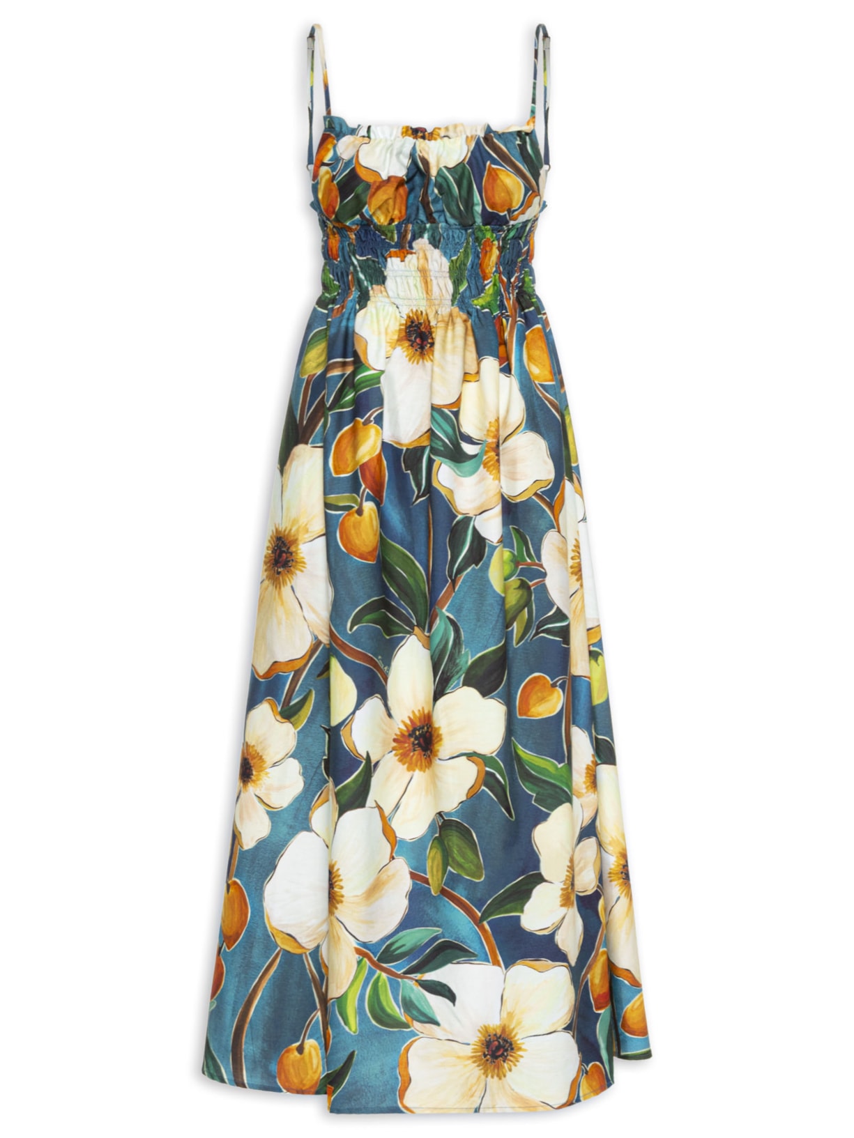 Vestido Alcinhas Jardim Litoral - Azul