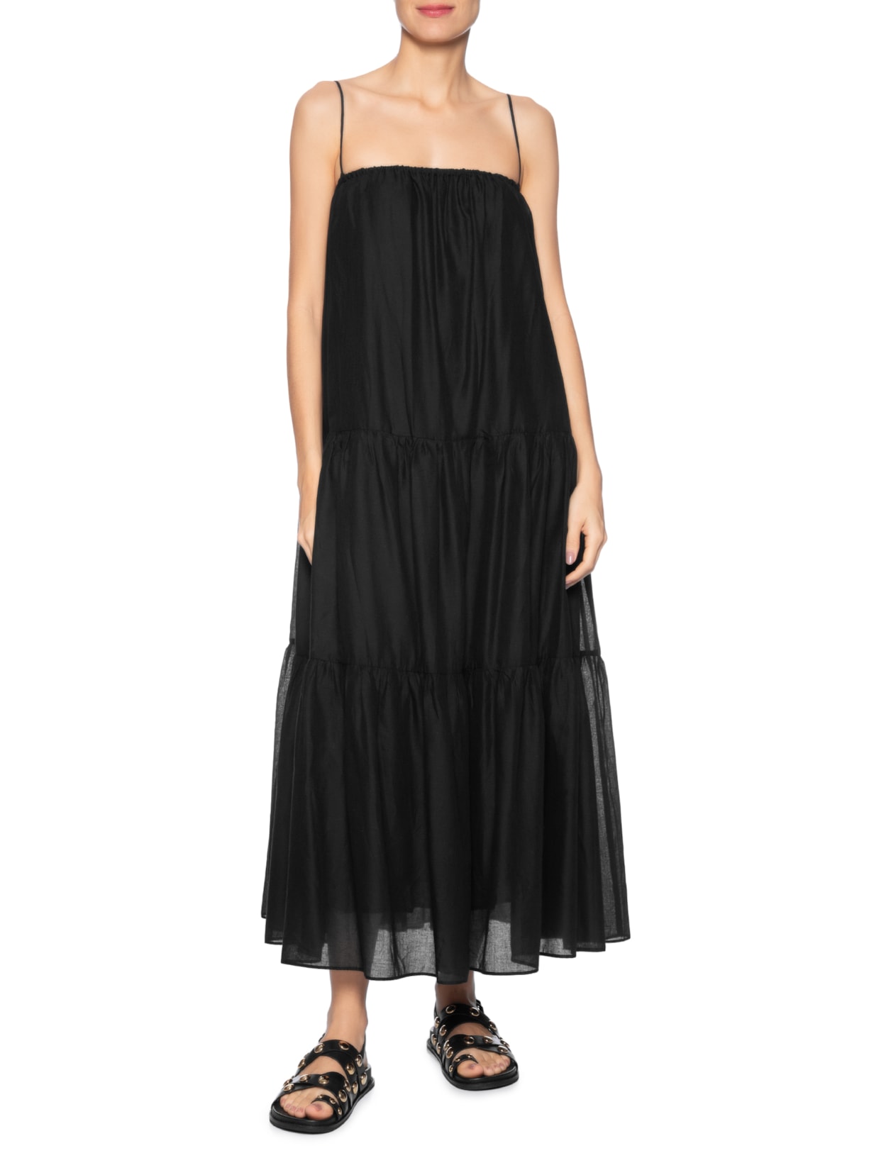  Vestido Alcinhas Marias Preto Farm