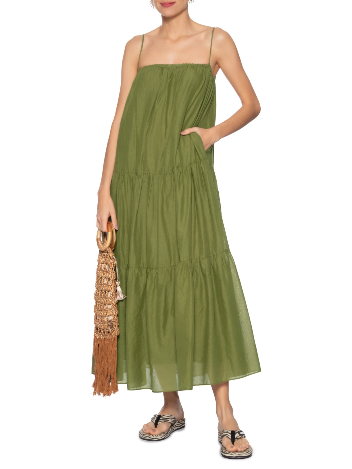 Vestido Alcinhas Marias Verde Farm