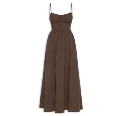 Vestido Alcinhas Midi - Marrom