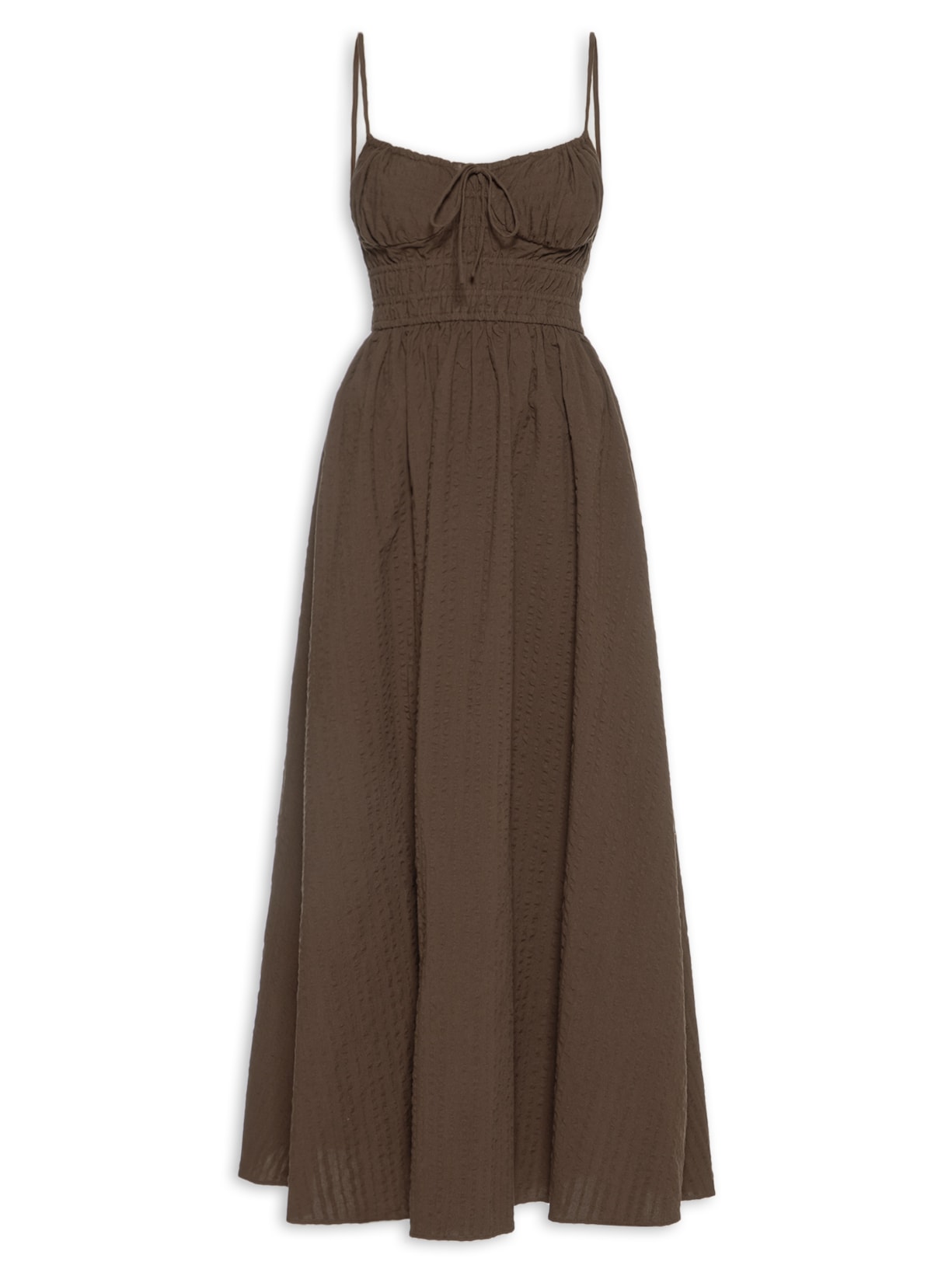 Vestido Alcinhas Midi - Marrom