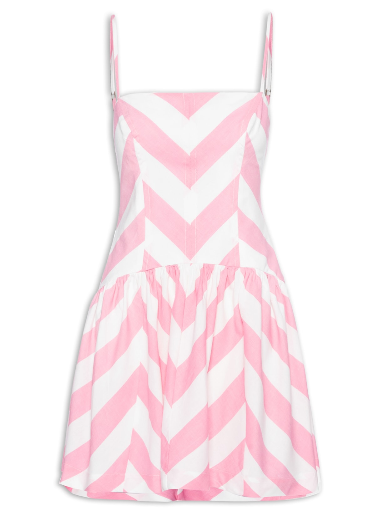 Vestido Alcinhas Mistura De Listra Rosa Farm