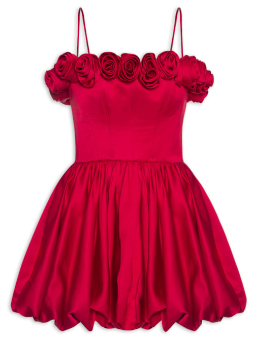 Vestido Alexa Mini Em Nilo Paris - Vermelho