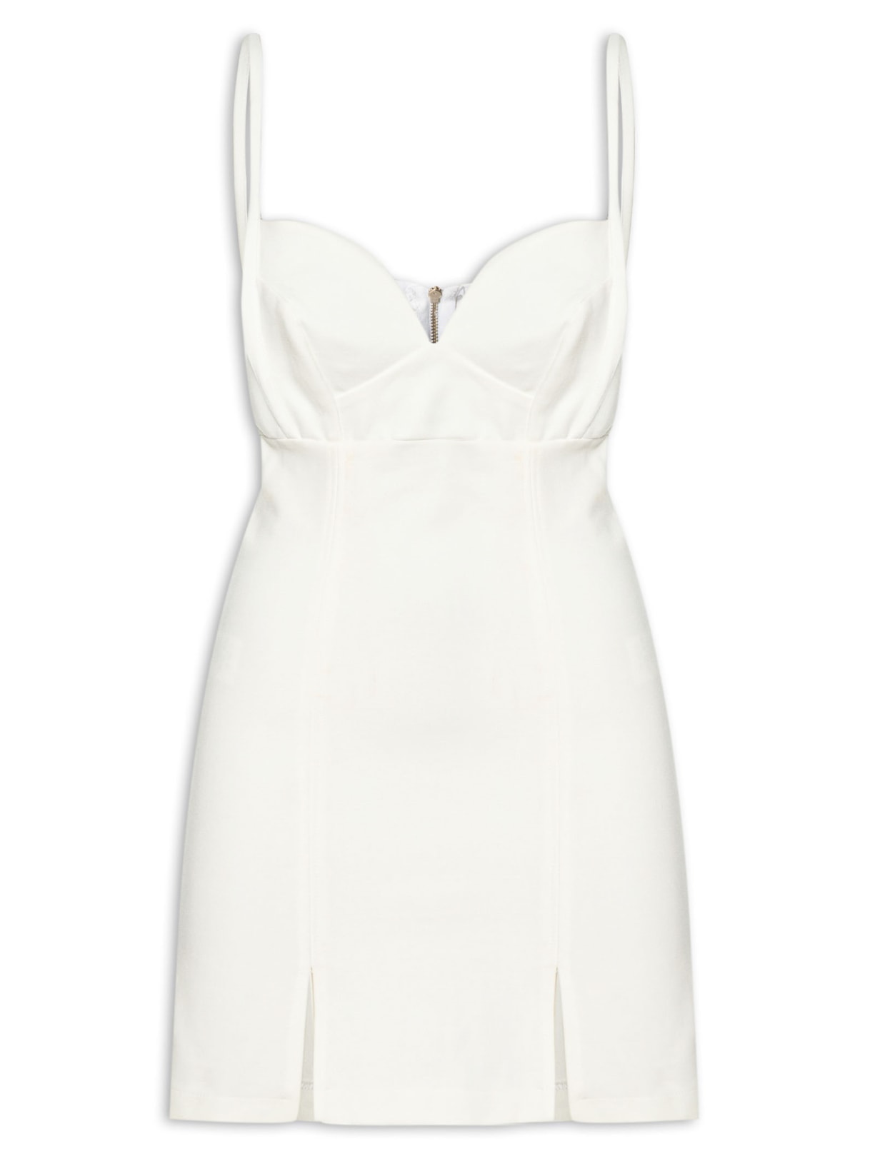 Vestido Alfaiataria Frisos - Off White