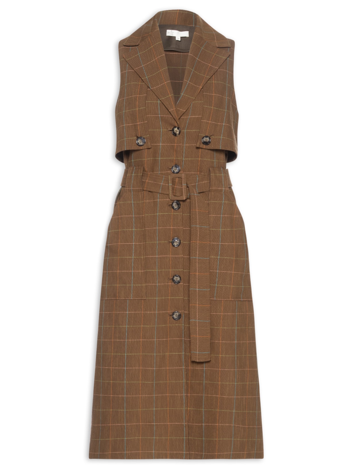 Vestido Alfaiataria Plus Bob Marrom Nk