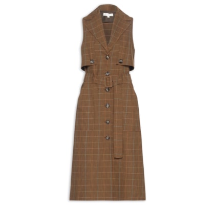 Vestido Alfaiataria Plus Bob - Marrom