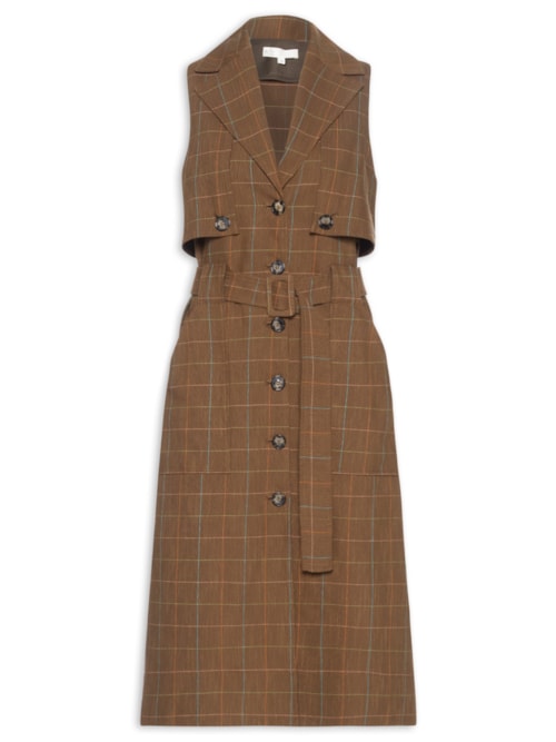 Vestido Alfaiataria Plus Bob - Marrom