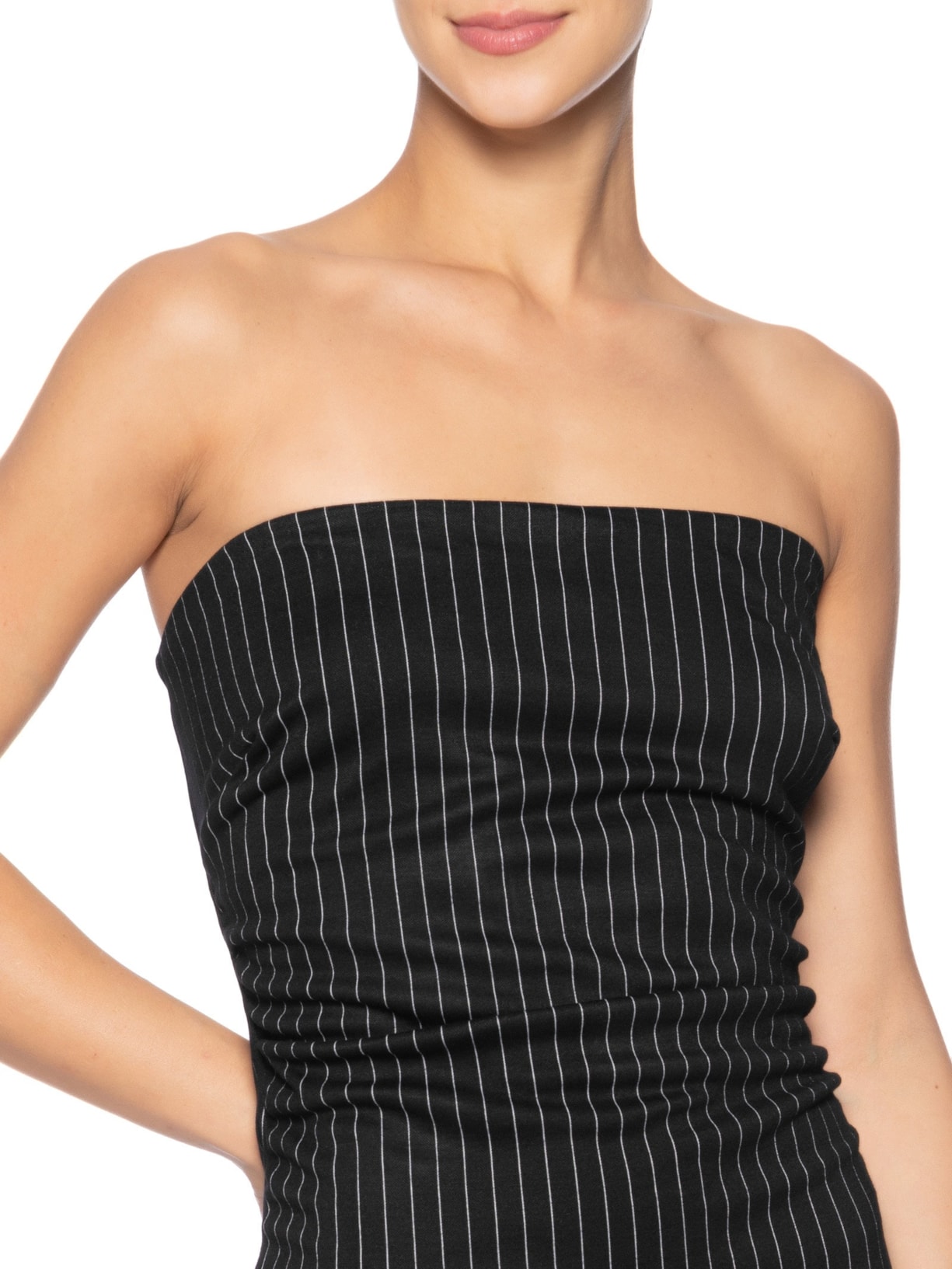 Vestido Alfaiataria Risca De Giz Preto Dress To