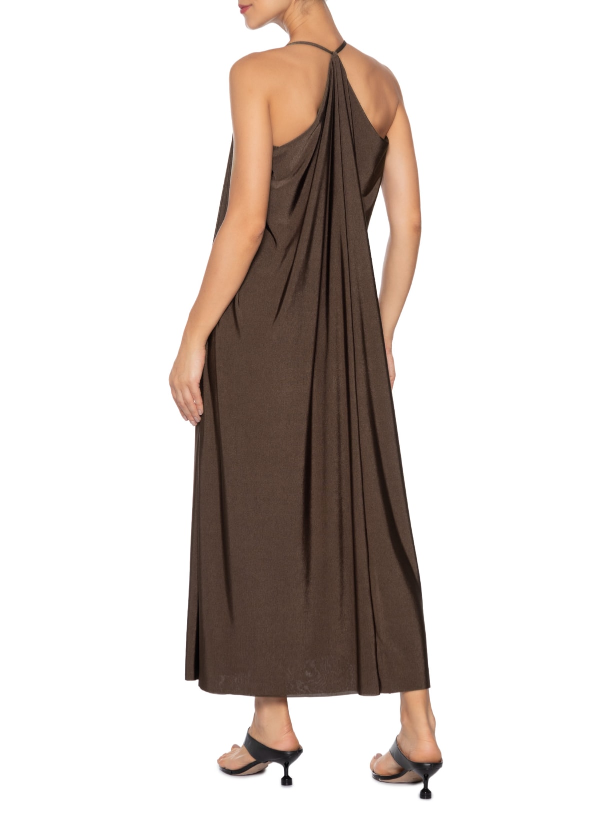 Vestido Alga Marrom Marina Bitu