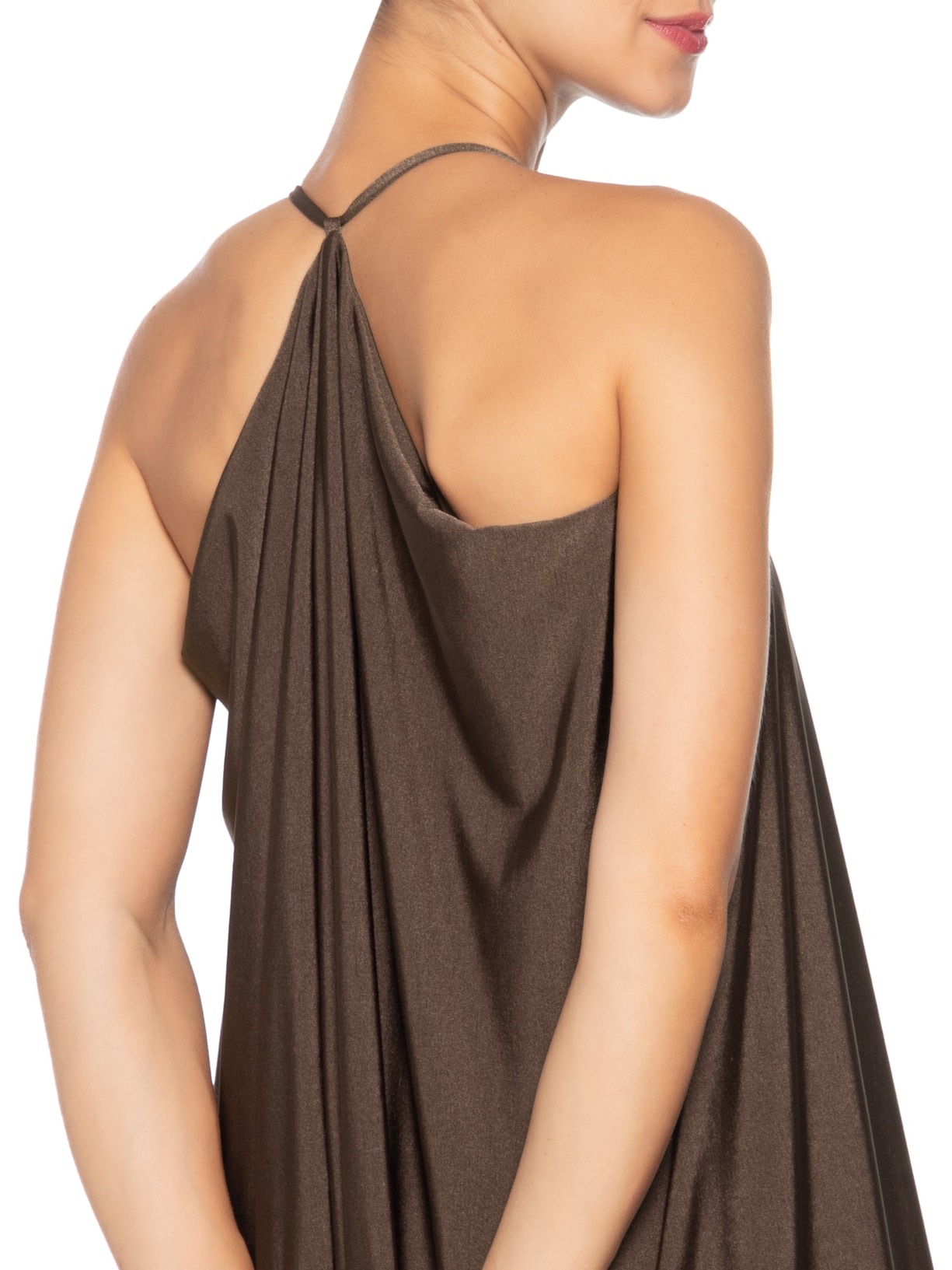Vestido Alga Marrom Marina Bitu