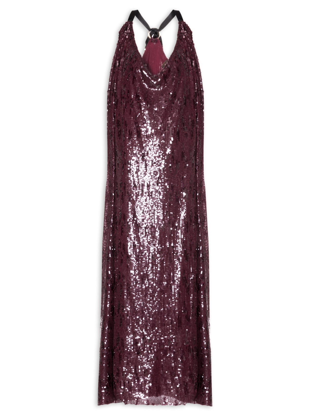 Vestido Alga Paetê Vermelho Marina Bitu