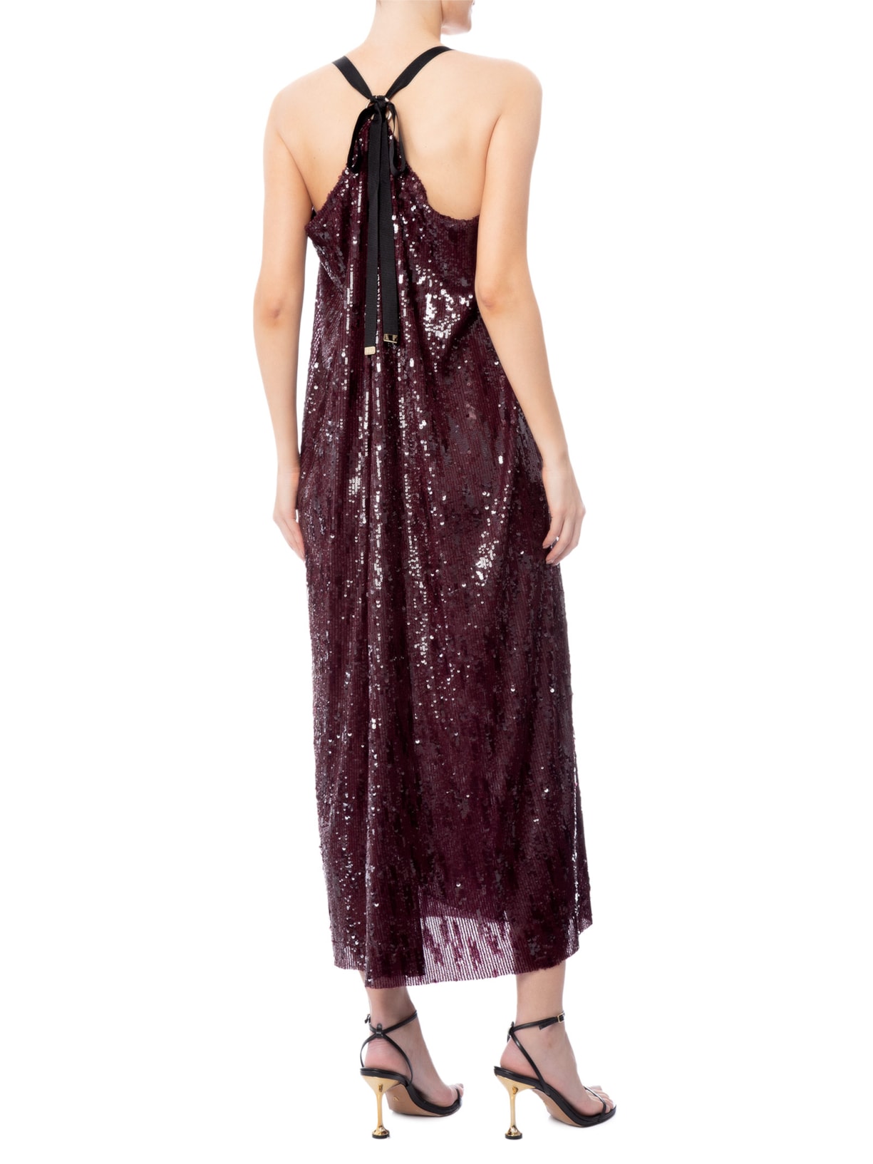 Vestido Alga Paetê Vermelho Marina Bitu
