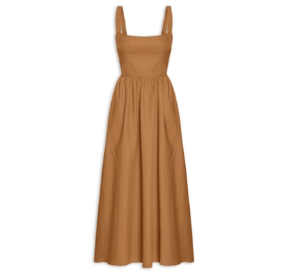 Vestido Algodão Gengibre - Marrom