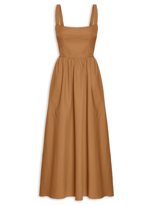 Vestido Algodão Gengibre - Marrom