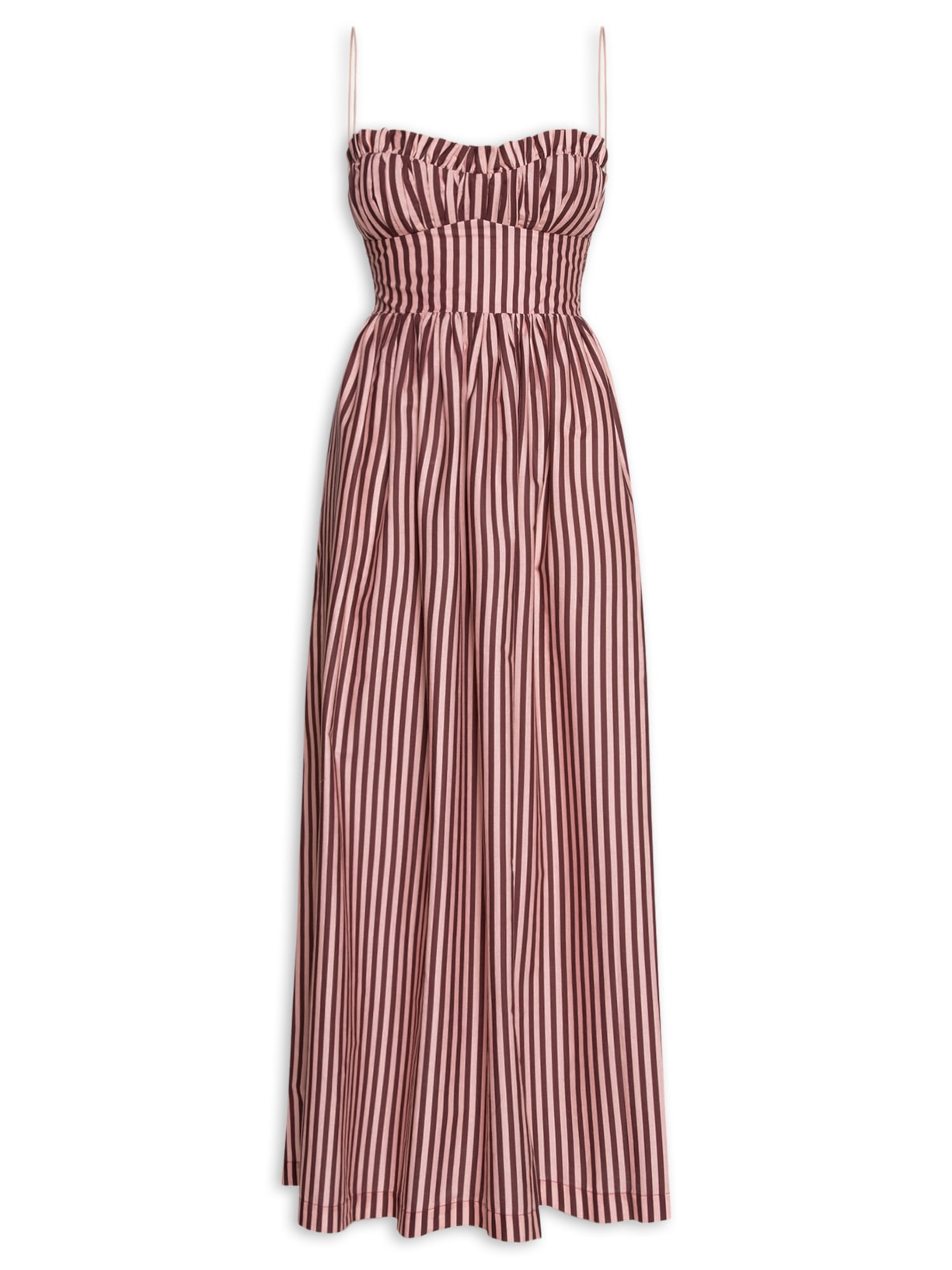 Vestido Algodão Listrado Rosa Paula Raia