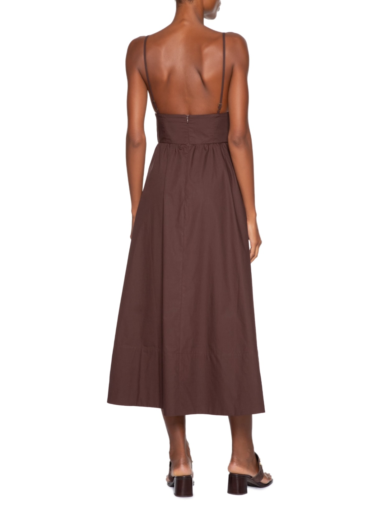 Vestido Algodão Paper Marrom Animale