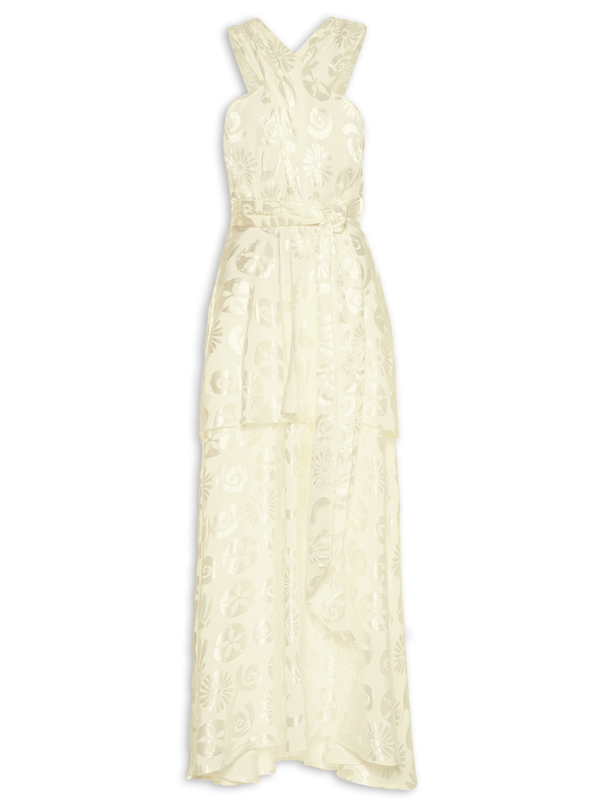 Vestido Amarração Céu De Concha - Off White