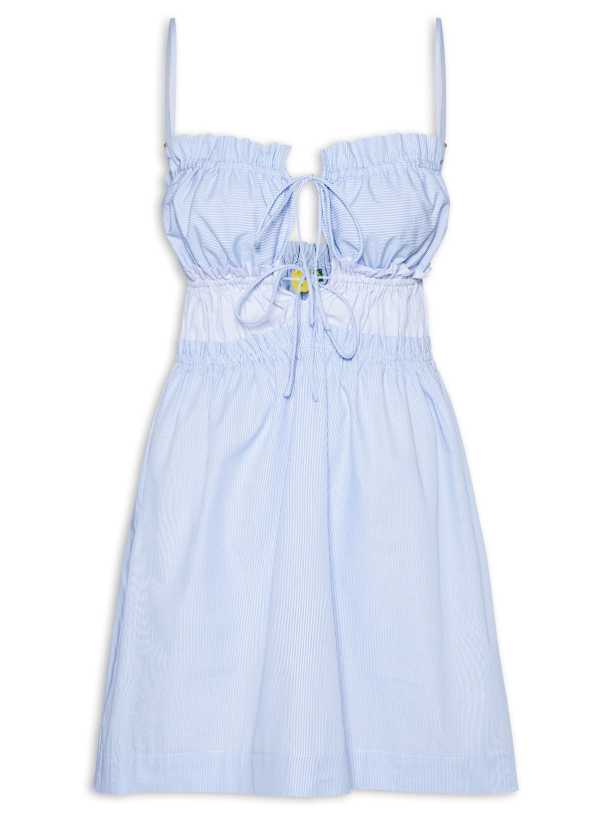 Vestido Amarração Listras Azul Farm