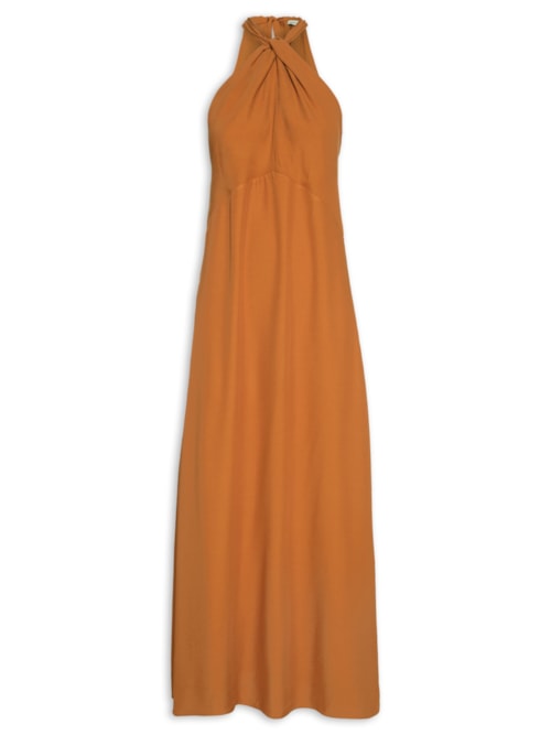 Vestido Amarração Pescoço - Marrom