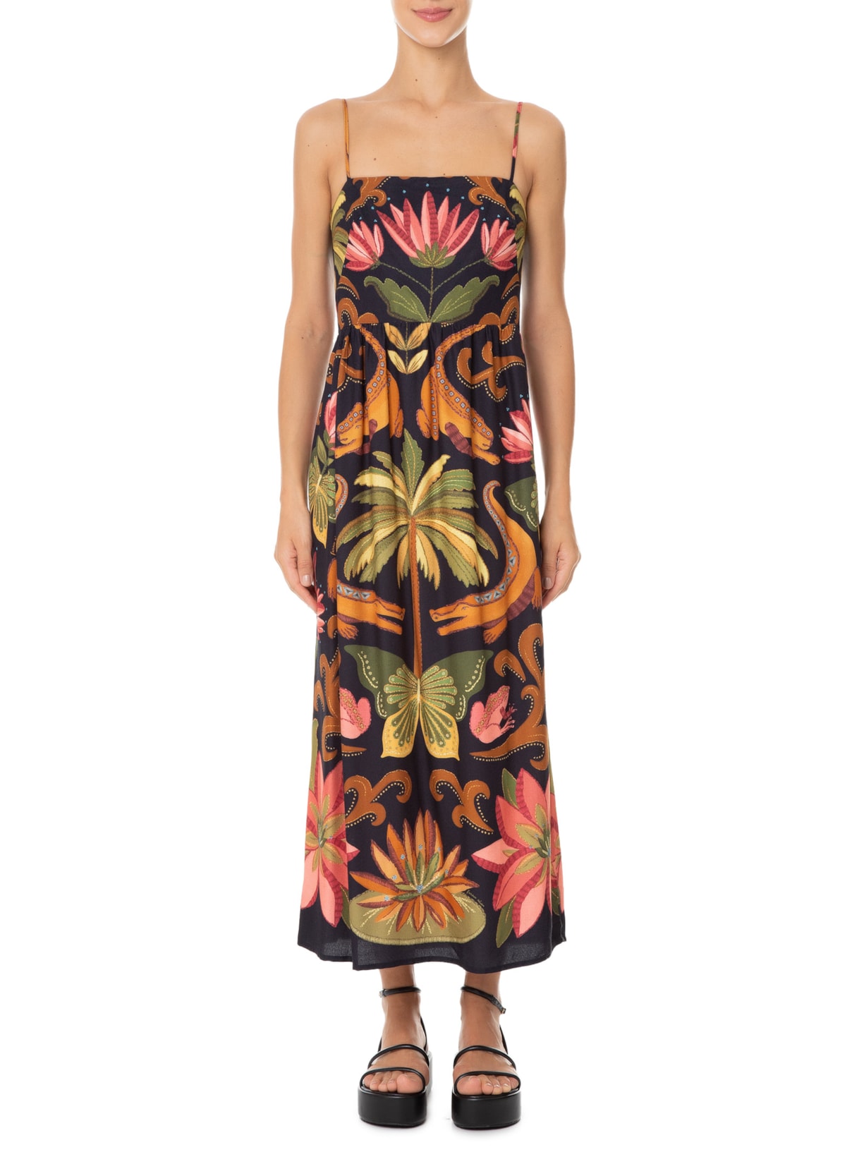 Vestido Amazônia Chic Preto Farm