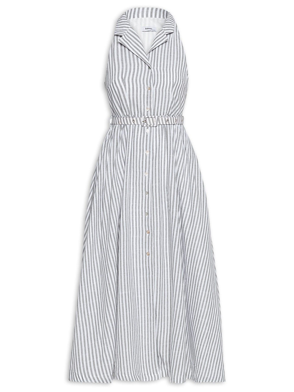 Vestido Amplo com Cinto - Preto