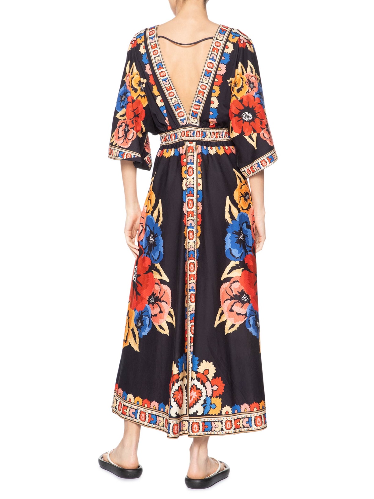 Vestido Antuerpia Lenço Preto Farm