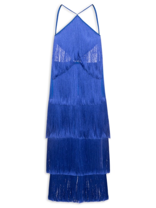 Vestido Apoena Longo - Azul