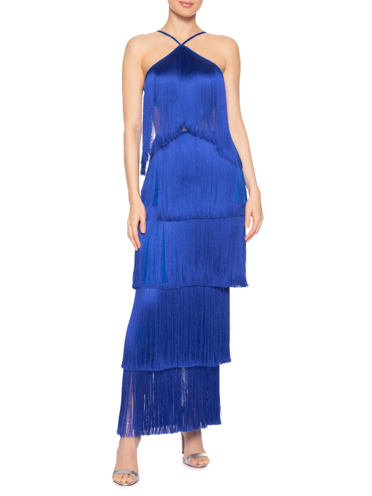 Vestido Apoena Longo Azul Shop2gether + Tissé