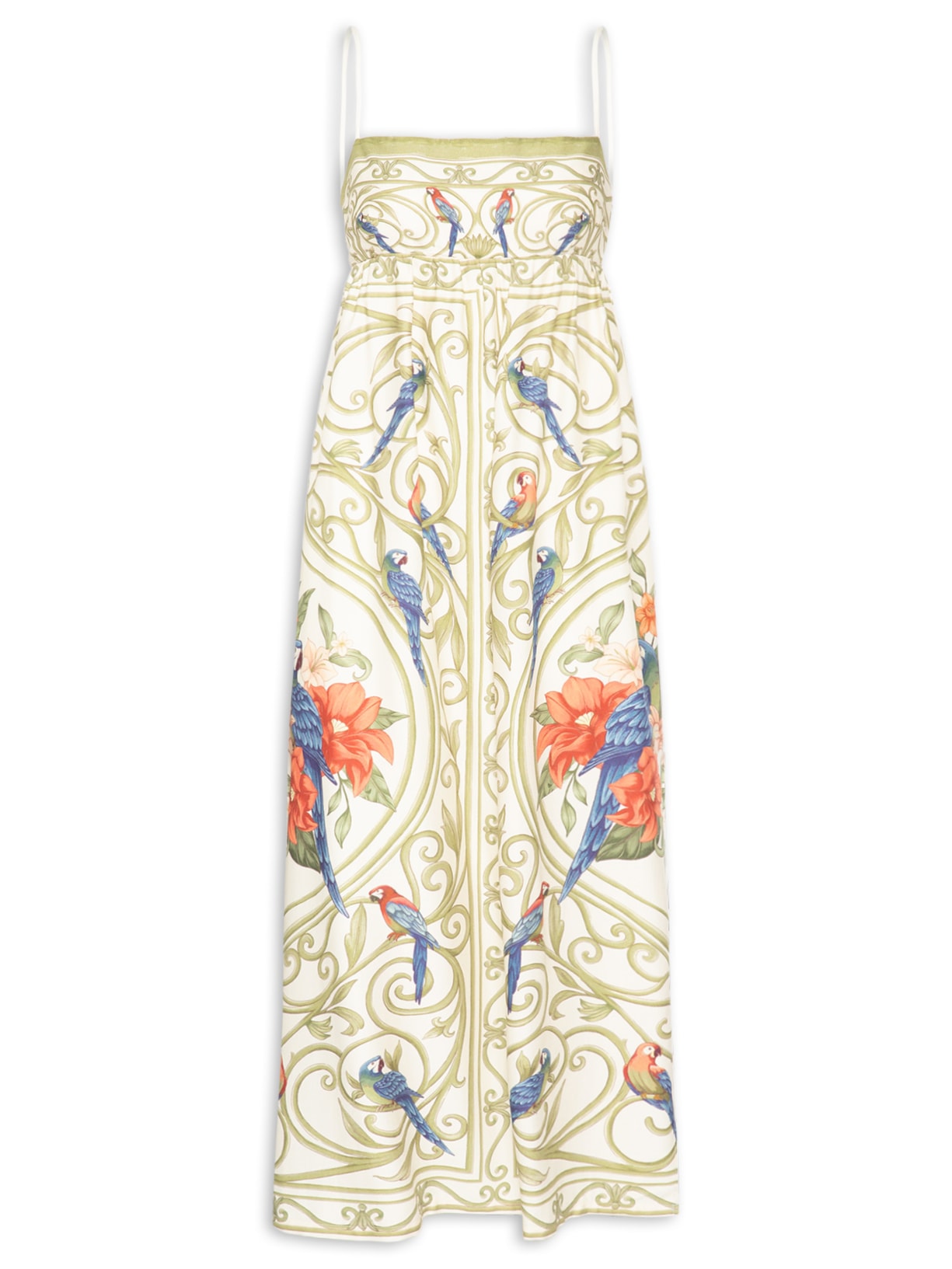 Vestido Arabesco Tropical – Bege Farm