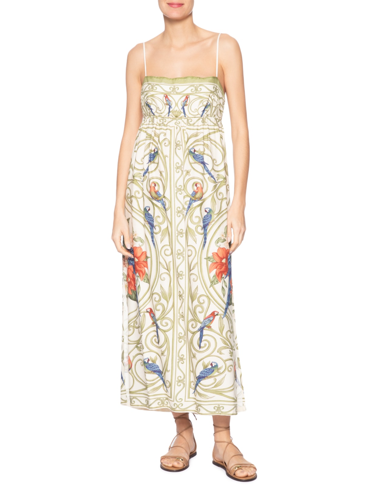 Vestido Arabesco Tropical – Bege Farm
