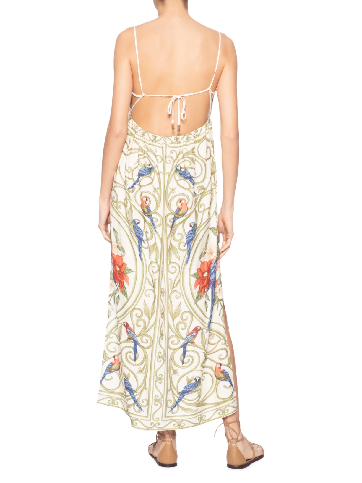 Vestido Arabesco Tropical – Bege Farm