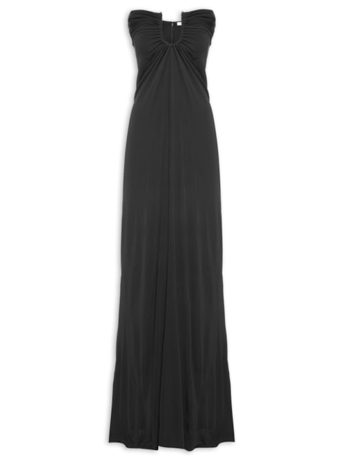 Vestido Arced Palm Strapless - Preto