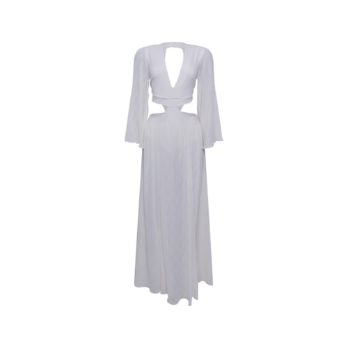 Vestido Aretha Plissado - Off White