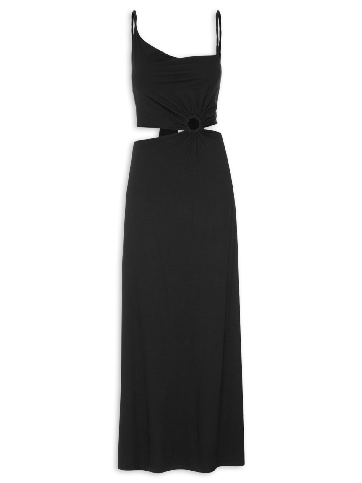 Vestido Argola Crepe - Preto