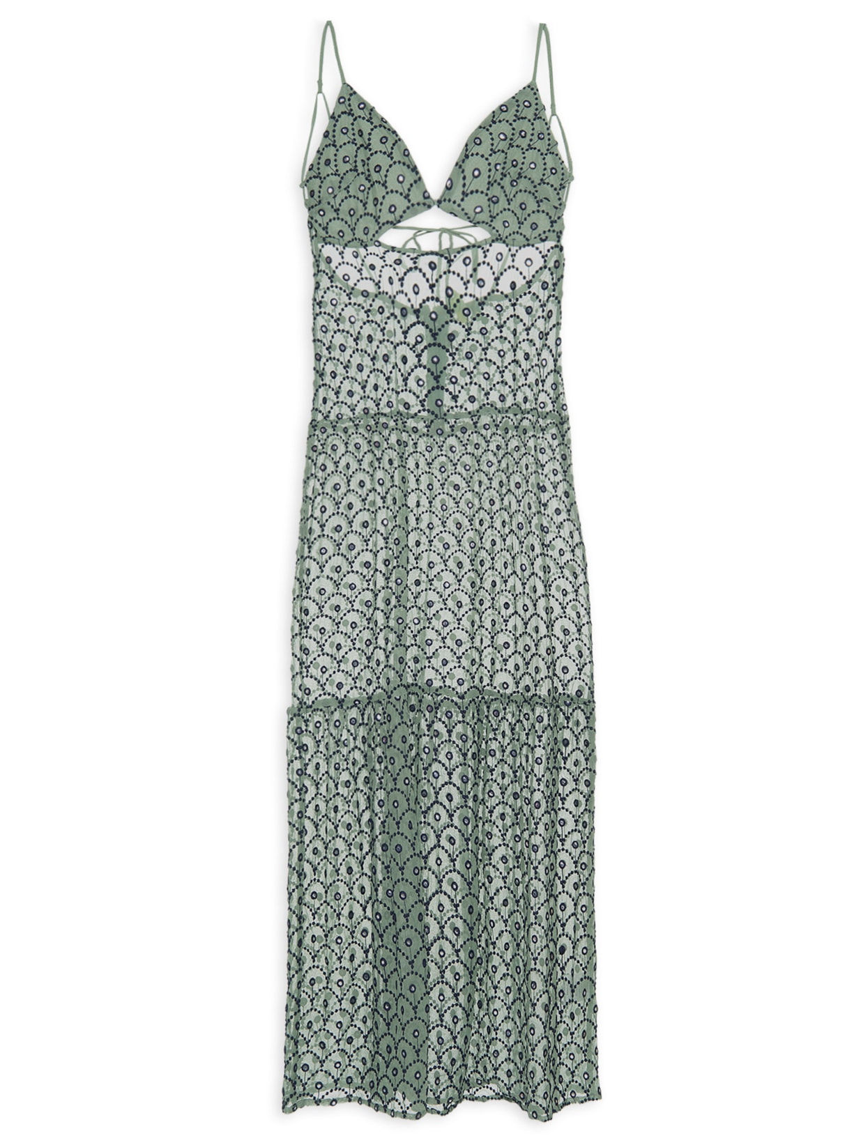 Vestido Artesanal Concha - Verde