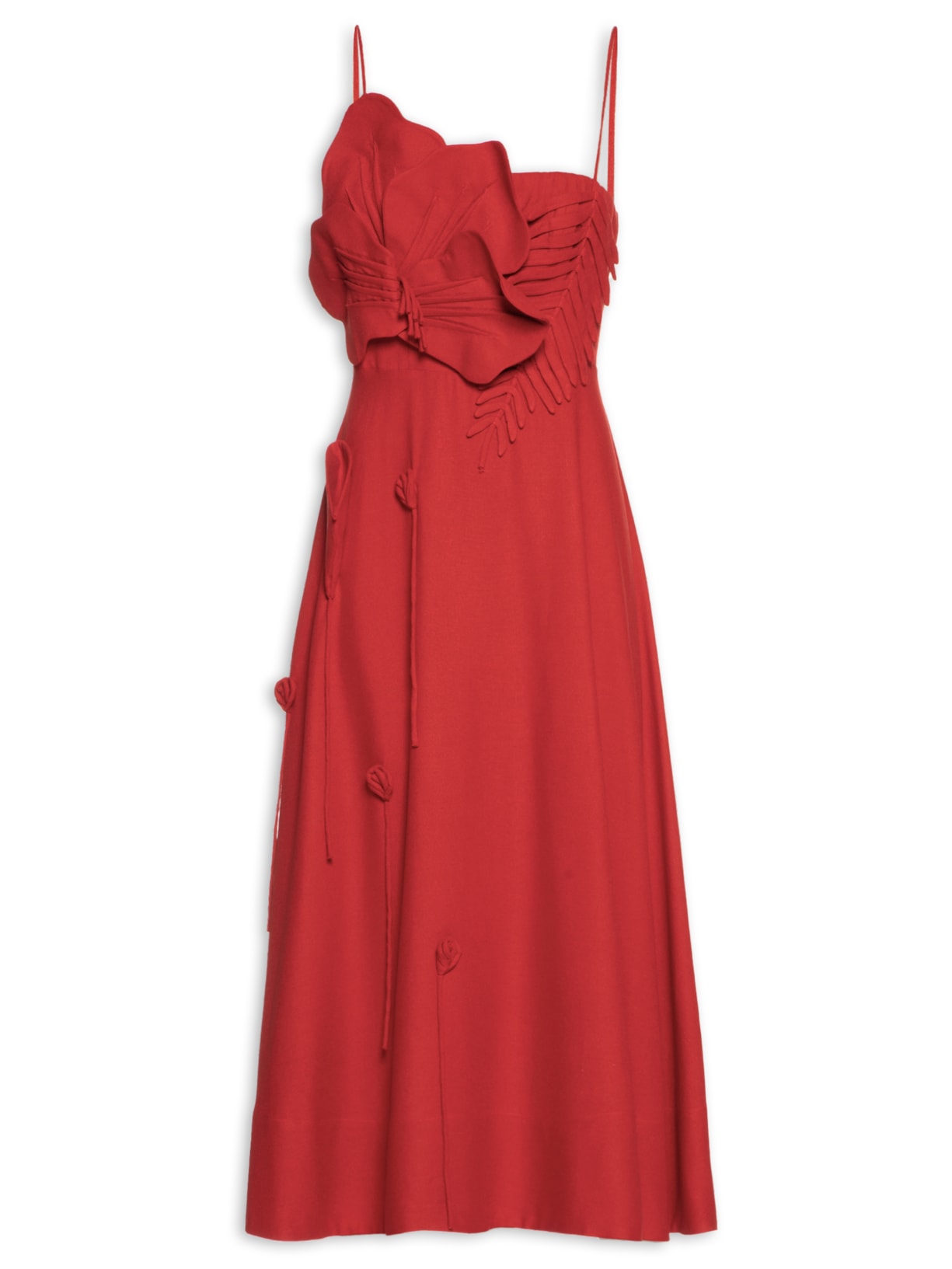 Vestido Artesanal Flor Gabrielle - Vermelho